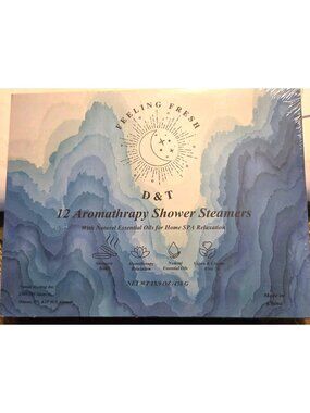 D&T 12pc Aromatherapy Shower Steamers Natural Essential Oils Home Spa Relaxation
